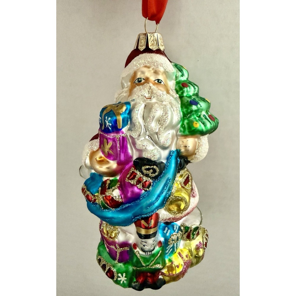 Waterford Holiday Heirlooms Santa's Bag of Gifts Ornament #40025867 In Box Santa
